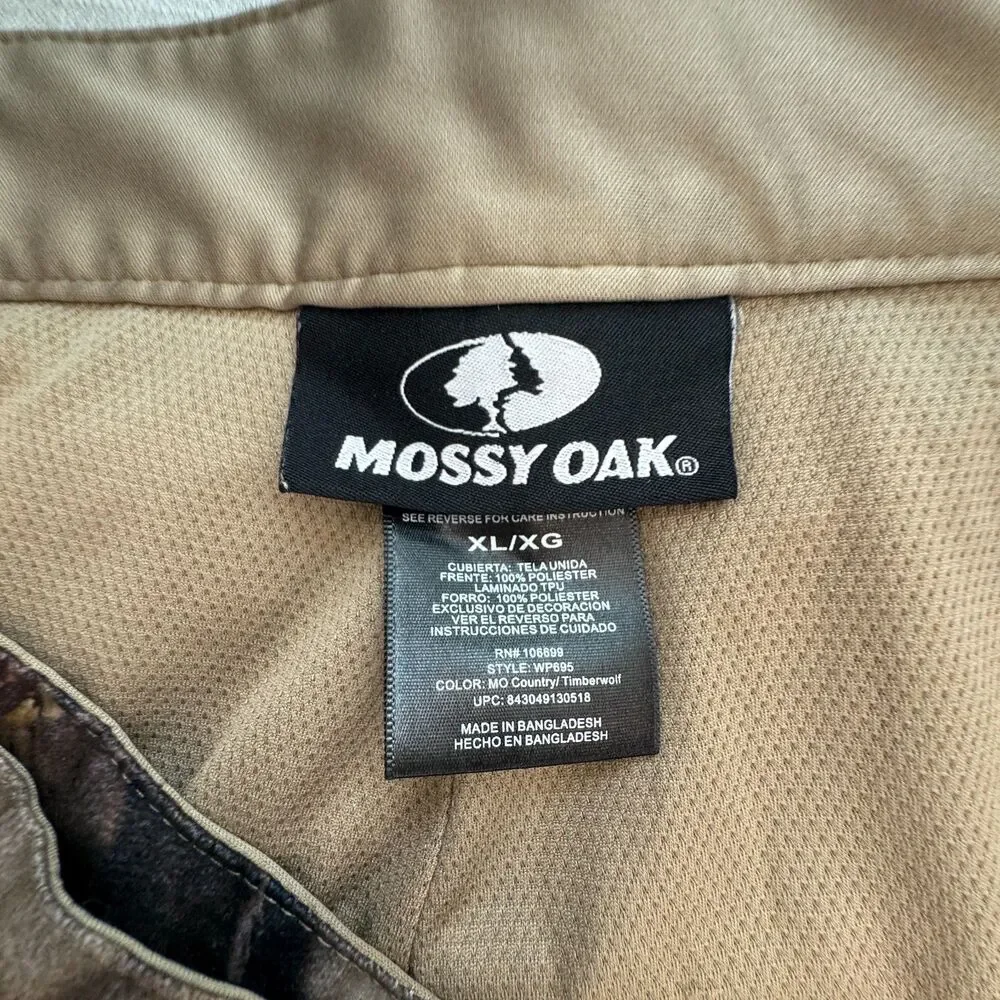 Mossy Oak Men’s XL Camo Hunting Pants – Polyester, Zip Ankles, Comfort Waist